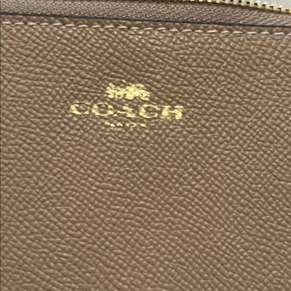 Coach Tan Wristlet with Gold Details - Picture 2 of 4